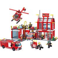  QMAN/启蒙 FIRE RESCUE烈焰先锋系列 2808 益智 儿童消防车积木