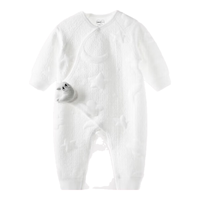 aqpa爱帕新生婴儿衣服秋冬季夹丝夹棉宝宝连体哈衣 云母