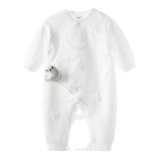 aqpa新生婴儿衣服秋冬季夹丝夹棉宝宝连体哈衣 云母