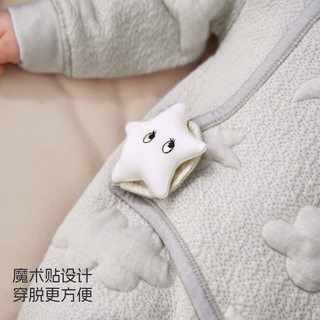aqpa新生婴儿衣服秋冬季夹丝夹棉宝宝连体哈衣 云母
