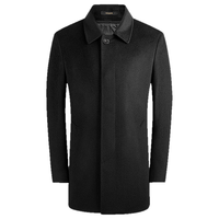 雅戈尔（YOUNGOR）【牦牛绒+可拆卸羽绒内胆】2025冬季男商务保暖翻领羊毛羽绒大衣 黑色 3XL 190/108A （170-180斤）