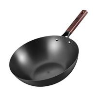 康巴赫（KBH）铁锅炒锅极铁三代深氮防锈不粘锅家用无涂层平底电磁炉专用炒菜锅 小炒锅【有盖】 24cm