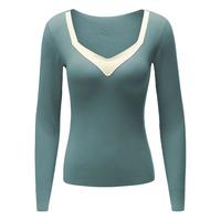 舒氧德绒无痕保暖内衣女士带胸垫秋衣秋裤套装内穿带胸垫冬季上衣 肤色-上衣 L 【适合105-120斤】