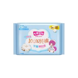 七度空间 卫生巾少女薄纯棉卫生巾日用夜用组 少女275mm5片