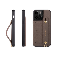 HANATORA/花虎 头层牛皮 iPhone15Pro手机壳 挂脖绳 大象灰 皮革