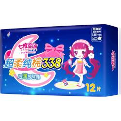 七度空间 少女夜用338纯棉12片