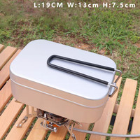 实木户外便携式菜板露营便当盒用木质轻薄双面黑胡桃木小砧板案板 大号铝制饭盒