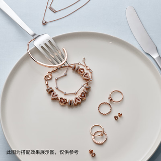 潘多拉（PANDORA）璀璨心梦手链套装玫瑰金色密镶爱心精致甜美 1 ZT3218 17CM