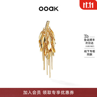 OOAK【人气推荐】麦穗流苏长款耳饰气质时尚百搭原创设计耳环节日礼物 麦穗流苏短耳环（左）