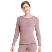 雅鹿保暖衣女士保暖内衣女加绒加厚 380G芦荟绒冬季防寒中厚保暖套装