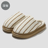 温诗欧 条纹棉拖鞋男士秋冬季室内家居毛拖鞋冬防滑保暖情侣棉拖女款