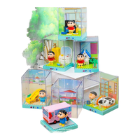 贝乐迪（BALODY）哆啦A梦面包店街景积木叮当猫拼装玩具摆件圣诞元旦 蜡笔小新微世界套装【6只装】