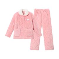 【三层夹棉加厚】睡衣女秋冬御寒保暖可外穿长袖棉服家居服女套装