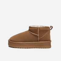 热风女鞋男鞋雪地靴加绒保暖加厚棉鞋短靴厚底毛毛鞋博肯鞋拖鞋 38