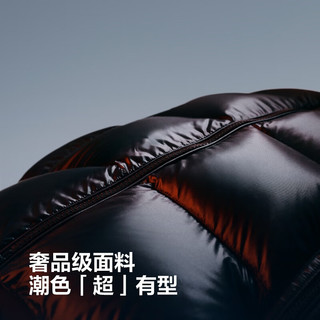 波司登25年羽绒服女士冬季鹅绒加厚脱卸帽宽松超长款泡芙时尚外套 曜金黑-亮光/金色 【趋势】 XL 175/96A 体重约150-160斤