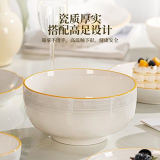 佩尔森高级感碗碟套装家用2025高颜值陶瓷餐具整套釉下彩乔迁 【才日达礼盒装】10人食48件套-月如烟