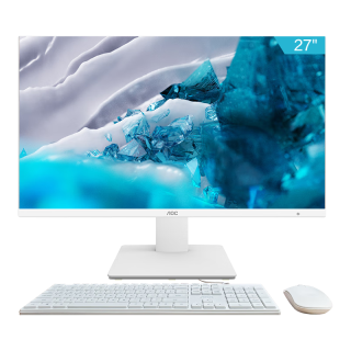 AOC 大师926 27英寸高清办公商用台式一体机电脑(酷睿i5-12450H 16G 512G WiFi 键鼠 )白