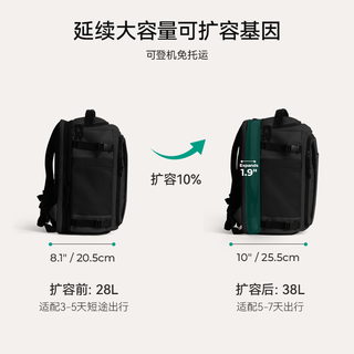 BAGSMART双肩包随行仓高配旅行包出差大容量多隔层户外防盗背包电脑包书包 黑色