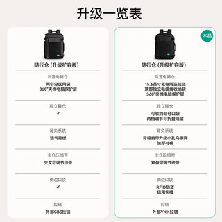 BAGSMART双肩包随行仓高配旅行包出差大容量多隔层户外防盗背包电脑包书包 黑色