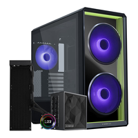 LIANLI联力 鬼斧217 INF无限镜 中塔机箱支持背插 自带3风扇 兼容EATX主板360水冷 电源双装可调I/O面板 217IN机箱黑色+联力8.8吋副屏黑色