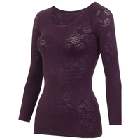 厚木Atsugi吸湿发热无痕保暖内衣8分袖保暖内衣秋衣48689N 638紫色 M 160