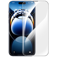 倍思 适用苹果15/16钢化膜 iPhone15/16手机膜超瓷晶防尘防摔抗指纹超薄全屏无尘仓贴膜高清 2片装
