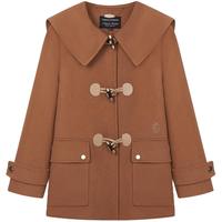 TeenieWeenie小熊奥莱女装时髦秋季绵羊毛混纺大翻领外套毛呢大衣