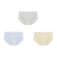 ubras女士内裤女抗菌底裆中腰三角裤椰青灰+粉末蓝+奶酪黄L