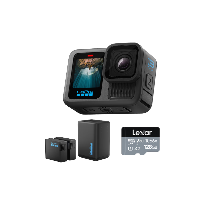 GoPro HERO13 Black 5.3K高清 黑色 128GB 运动相机+无忧套装