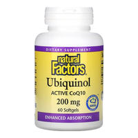 Natural Factors 泛醇 QH活性辅酶Q10  60粒 200毫克,60单位