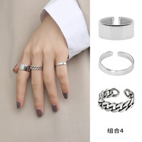 饰悟银饰纯银戒指女小众设计简约素圈银戒指女冷淡风时尚高级个性