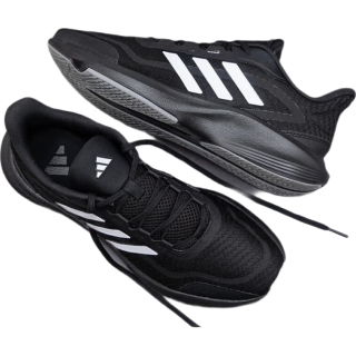 移动端、京东百亿补贴：adidas 男鞋跑步鞋夏季舒适网面透气舒适黑色运动鞋HQ7558 黑 43