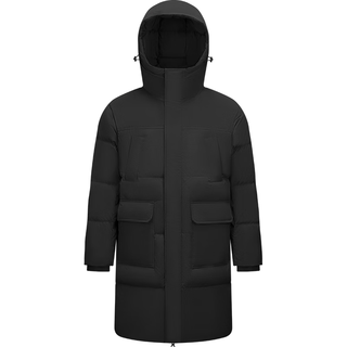 森马（Semir）轻松羽绒|羽绒服男2024防水厚外套长款冬装 黑色(灰鸭绒)90001 160/80A/XS
