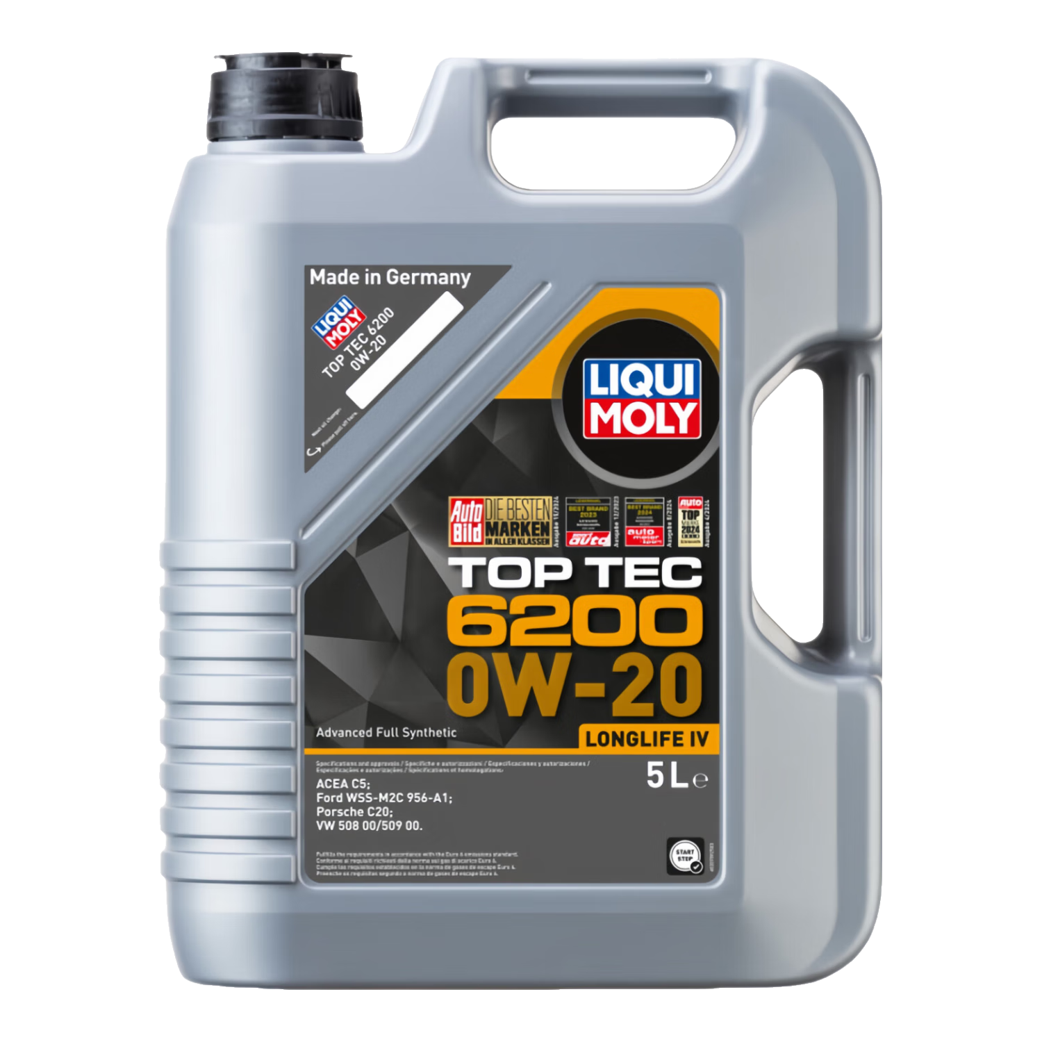 力魔（LIQUI MOLY）德国全合成机油 发动机润滑油  低灰分国六标准汽机油 顶技6200 0W20 C5 5L