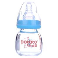 小土豆便携果汁小奶瓶迷你初生婴儿新生儿喝水玻璃硅胶嘴60ml