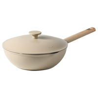 卡罗特有钛不粘锅炒锅家用炒菜锅平底锅不沾煎锅电磁炉燃气灶 28cm深炒锅-带盖