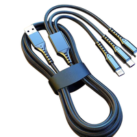  LENVOG/兰沃港 5A超级快充 数据线三合一  Type-C, Lightning, Micro USB 尼龙织 Type-C 100W 黑 6A