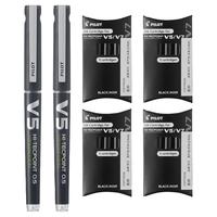 日本Pilot百乐BXC-V5中性笔V5升级版水性笔直液式针管笔0.5mm学生刷题专用速干黑笔财务办公签字笔可替换墨囊