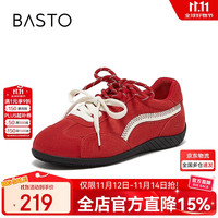 BASTO 百思图 25秋德训鞋街头潮流女运动休闲鞋D3552CM5