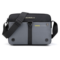 QITA 韩版多口袋单肩斜挎包 牛津布邮差包 青年背包 男士尼龙休闲 灰色