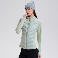 科里芙羽绒服女冬鸭绒滑雪运动轻薄内胆保暖防风户外跑步外套 生亚麻色 2XL
