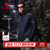 MAMMUT 猛犸象 Macun 2.0 男士户外防风防泼水连帽夹克外套软壳衣 黑色 S