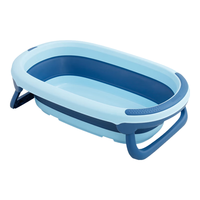 日康（rikang）浴盆 婴儿洗澡盆宝宝折叠沐浴盆  深海蓝RK-X1029-1