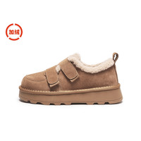 热风女鞋男鞋雪地靴加绒保暖加厚棉鞋短靴厚底毛毛鞋博肯鞋拖鞋 35