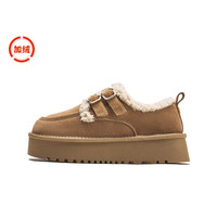 热风女鞋男鞋雪地靴加绒保暖加厚棉鞋短靴厚底毛毛鞋博肯鞋拖鞋 34