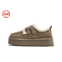 热风女鞋男鞋雪地靴加绒保暖加厚棉鞋短靴厚底毛毛鞋博肯鞋拖鞋 39