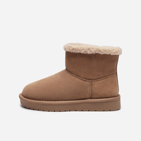 热风女鞋男鞋雪地靴加绒保暖加厚棉鞋短靴厚底毛毛鞋博肯鞋拖鞋 35