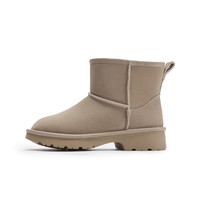 热风女鞋男鞋雪地靴加绒保暖加厚棉鞋短靴厚底毛毛鞋博肯鞋拖鞋 35