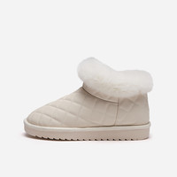 热风女鞋男鞋雪地靴加绒保暖加厚棉鞋短靴厚底毛毛鞋博肯鞋拖鞋 37