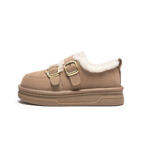 热风女鞋男鞋雪地靴加绒保暖加厚棉鞋短靴厚底毛毛鞋博肯鞋拖鞋 40